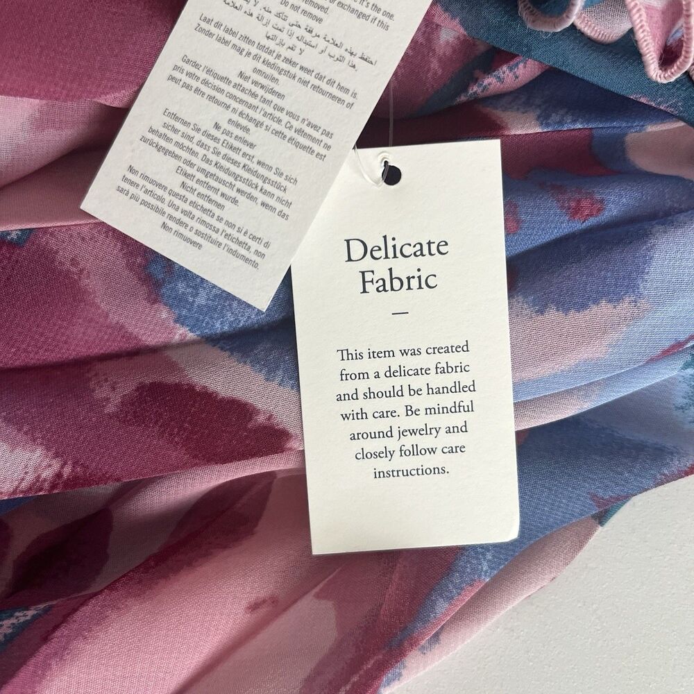Abercrombie & Fitch Giselle Floral Maxi Dress XL Pink Pleated Resort Costal NWT - Picture 14 of 14